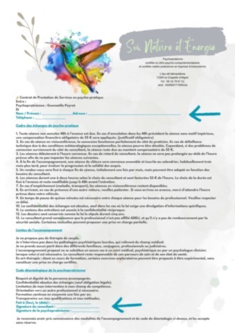 contrat de prestation